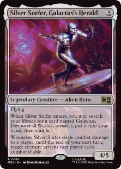 Silver Surfer, Galactus's Herald (surge foil) - Marvel Super Heroes Commander