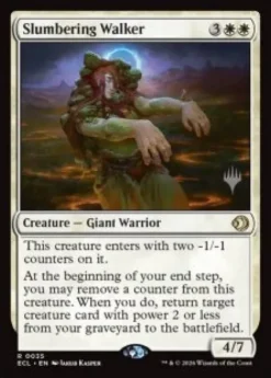 Slumbering Walker (foil) - Lorwyn Eclipsed Planeswalker Stamped