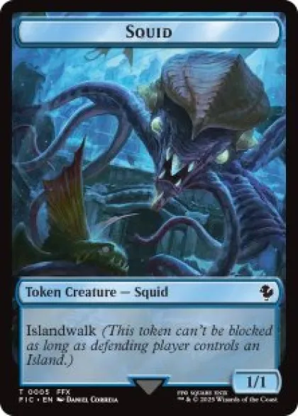 Squid token (surge foil) (1/1) - Final Fantasy Commander