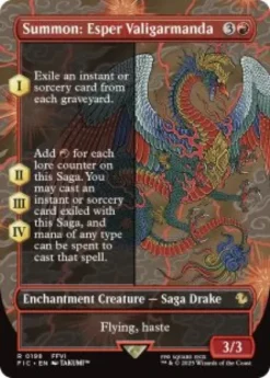 Summon: Esper Valigarmanda (foil) (borderless) - Final Fantasy Commander Varianten