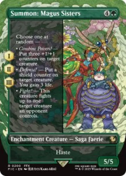 Summon: Magus Sisters (foil) (borderless) - Final Fantasy Commander Varianten