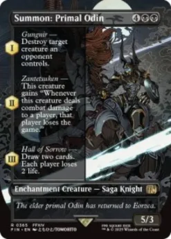 Summon: Primal Odin (#365) (foil) (borderless) - Final Fantasy Varianten