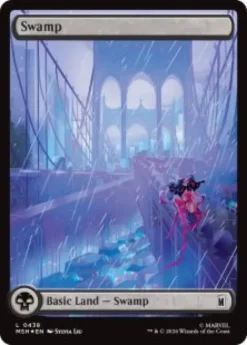 Swamp (#438) (surge foil) (full art) - Marvel Super Heroes