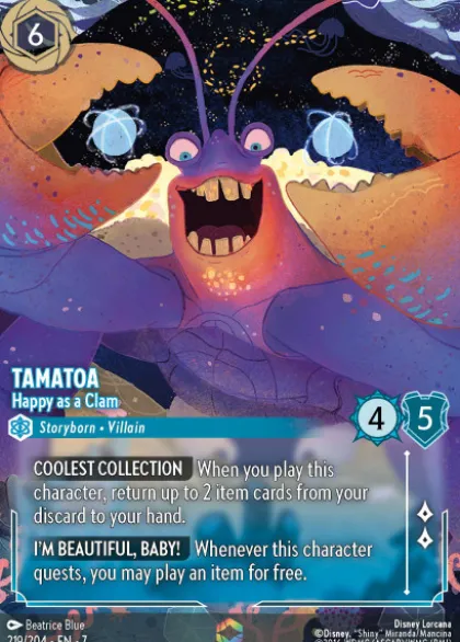 Tamatoa, Happy as a Clam (foil) (borderless) - Archazia’s Island