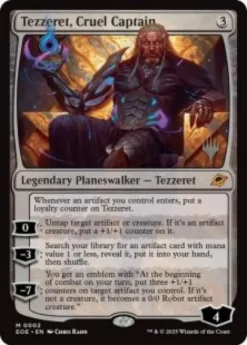 Tezzeret, Cruel Captain (foil) - Edge of Eternities Planeswalker Stamped