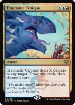 Traumatic Critique - Secrets of Strixhaven Planeswalker Stamped