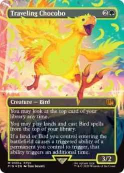 Traveling Chocobo (#551a) (Neon Ink Yellow) (foil) (borderless) - Final Fantasy Varianten