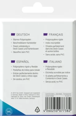 Ultimate Guard Card Dividers: Transparent (10 stuks)