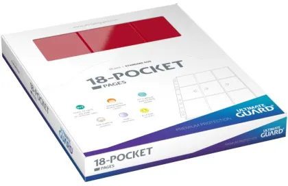 Ultimate Guard - 18 Pocket Pages Side Loading: Red (50 stuks)