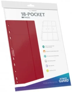 Ultimate Guard - 18 Pocket Pages Side Loading: Red (10 stuks)