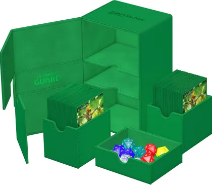Ultimate Guard Twin Flip'n'Tray Deck Case 160+ XenoSkin Monocolor Green