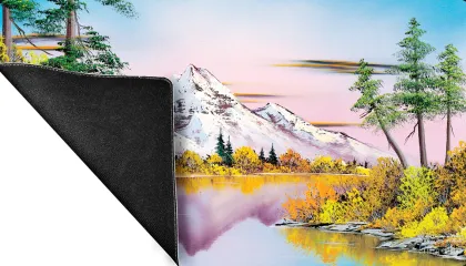 Ultra Pro - Bob Ross Stitched Playmat: Mighty Mountain Lake