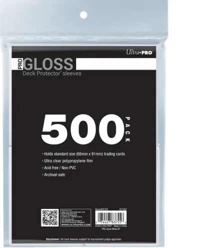 Ultra Pro - Deck Protectors Gloss: White (500 stuks)