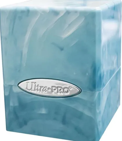 Ultra Pro - Marble Satin Cube Deckbox: Light Blue / White