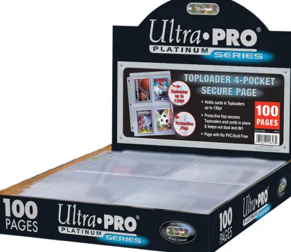 Ultra Pro - Top Loading Clear Platinum Secure 4 Pocket Pages (100 stuks)