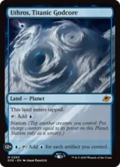 Uthros, Titanic Godcore (foil) - Edge of Eternities Planeswalker Stamped
