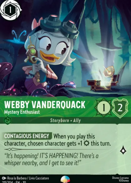 Webby Vanderquack, Mystery Enthusiast (foil) (borderless) - Whispers in the Well