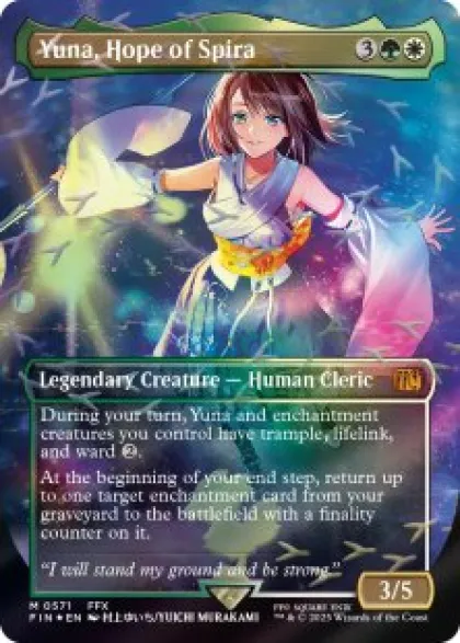 Yuna, Hope of Spira (#571) (foil) (borderless) - Final Fantasy Varianten
