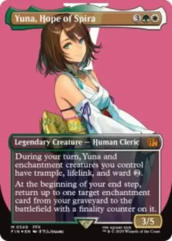 Yuna, Hope of Spira (#549) (surge foil) (borderless) - Final Fantasy Varianten